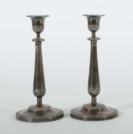 Pair of single-flame candlesticks, 20th century, s