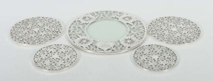 5 assorted coasters, 4 from the Webster Company, N