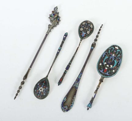 Spoons &amp; Ice Pick Set, partly from Russia, mos