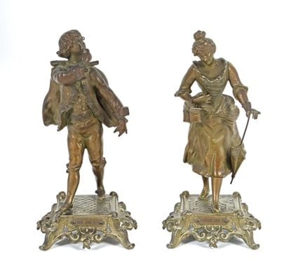 19th/20th-century sculptor. Pair of figures: “Page