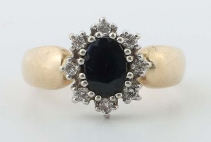 Bague avec saphir et diamants, XXe siècle, bague e