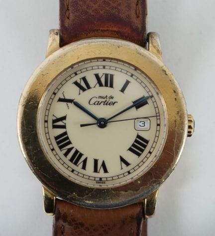 DAU 卡地亚“Le Must de Cartier” 20世纪款女士腕表，镀金银材质，石英机芯，带