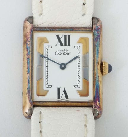 卡地亚女士腕表，20世纪末款，“Must de Cartier”系列女士腕表，925银镀金，石英机芯