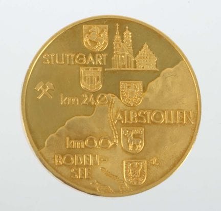 Gold medal, 1969, 900 gold, approx. 58.96 g, “In c