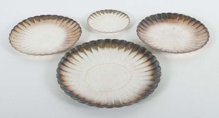 4 plateaux à compartiments, Japon, XXe siècle, arg