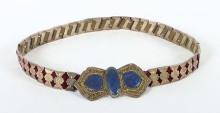 Afghan belt, likely Tuareg, 20th century, silk fab