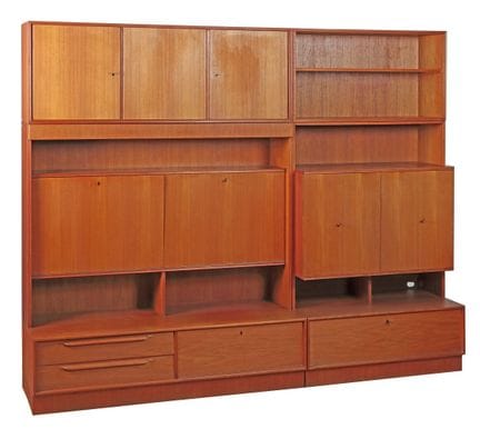 模块化壁柜系统，德国，1970年代，H. Riestenpatt KG家具厂。 维特拉格（背面贴有订