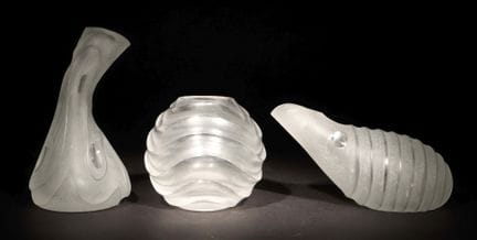 Trois vases de Hanns Model, années 1970/1980. Verr