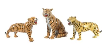 3 Cloisonné Tiger, China, mid-20th century, natura