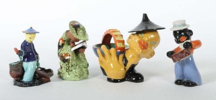Quatre figurines de Komlós Kerámia, Budapest, aprè