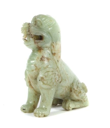 Dog figurine, China, 20th century, jadeite, carved