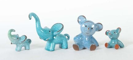 Ensemble de quatre animaux, Walter Bosse (concepti