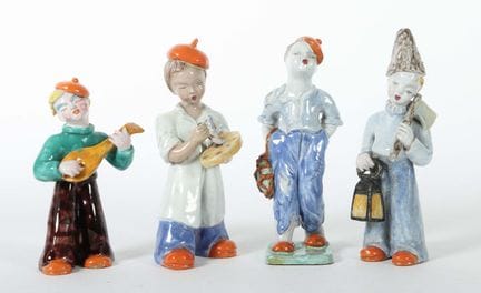 Quatre figurines de Mária Ráhmer, Budapest, années