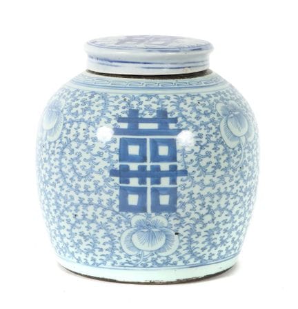 Ginger pot, China, ca. 1900, porcelain, blue under