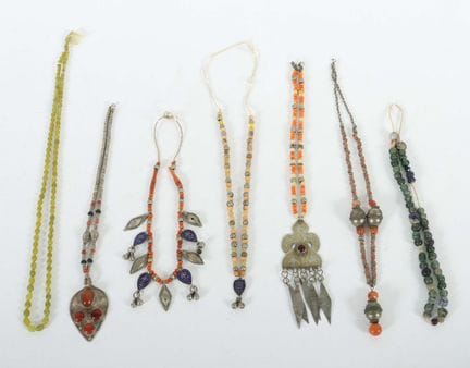 7 necklaces from Afghanistan, Turkmen, 19th/20th c