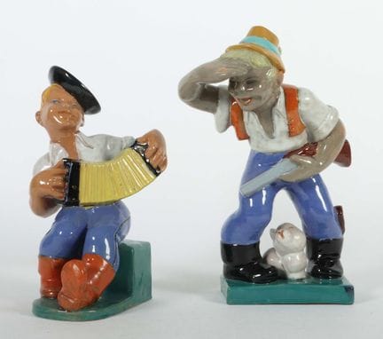 Deux figurines de Komlós Kerámia, Budapest, après 
