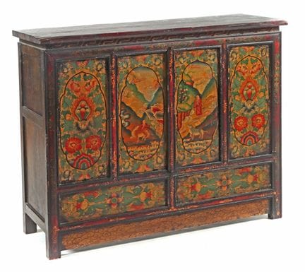Petite armoire à double porte, Tibet/Népal, XXe si