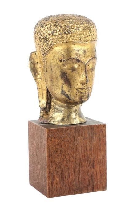 Tête en pierre du Bouddha Shakyamuni, Thaïlande, p