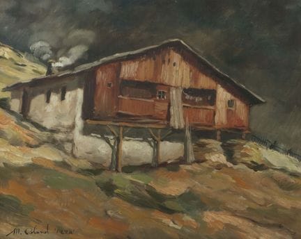 莫罗德，罗兰，1948年出生于圣乌尔利希，南蒂罗尔画家。作品《佩扎》，描绘了圣乌尔利希一处受文物保护