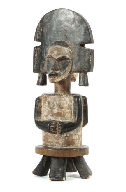 Figurine double, probablement du bassin du Congo, 