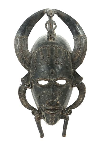 Masque en bronze « Kpeliye » des Senoufo de Côte d
