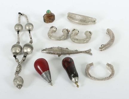 Assortment of jewelry and containers from Afghanis