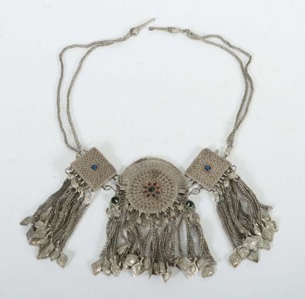 Afghan forehead ornament, ca. 1900, Turkmen, silve