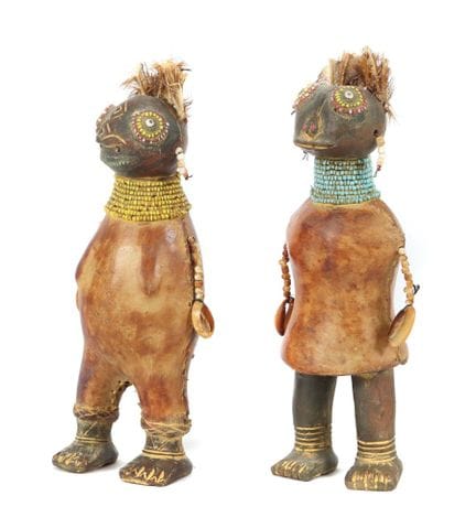 Paire de figurines en terre cuite, probablement du