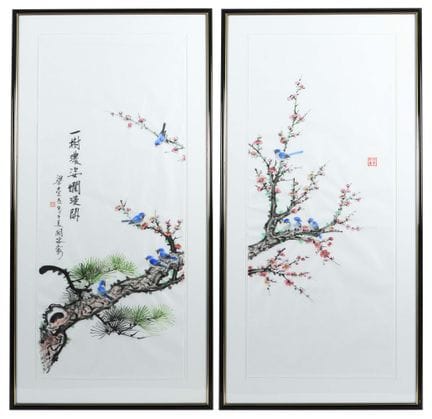 2 ink paintings from China, second half of the 20t