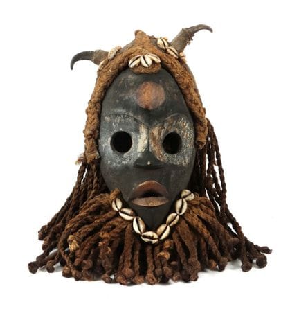 Masque à cornes de la tribu Dan de Côte d'Ivoire, 