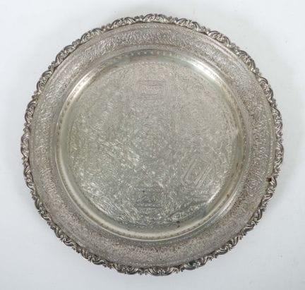 Isfahan decorative plate, silver, approx. 525 g, r