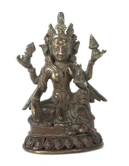 Petite statue en bronze représentant Vasudhara, Né