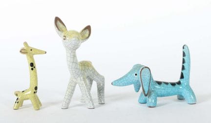 Ensemble de trois figurines d'animaux : Walter Bos