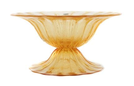 Grand bol à pied de Murano, années 1980. Verre inc