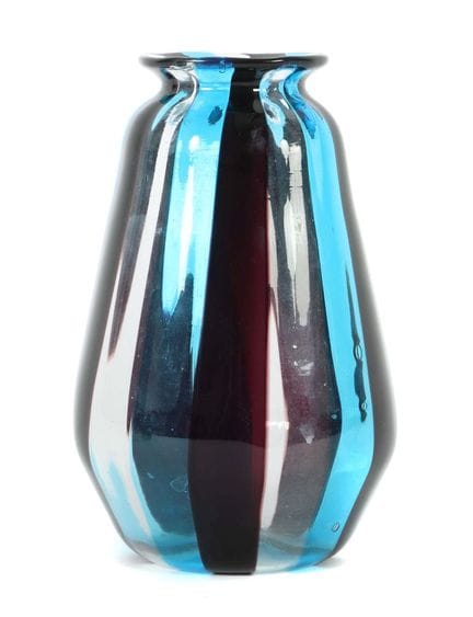 Vase « A fasce » de Murano, années 1960. Verre inc