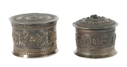 2 betel boxes from Burma (Myanmar), 19th/20th cent