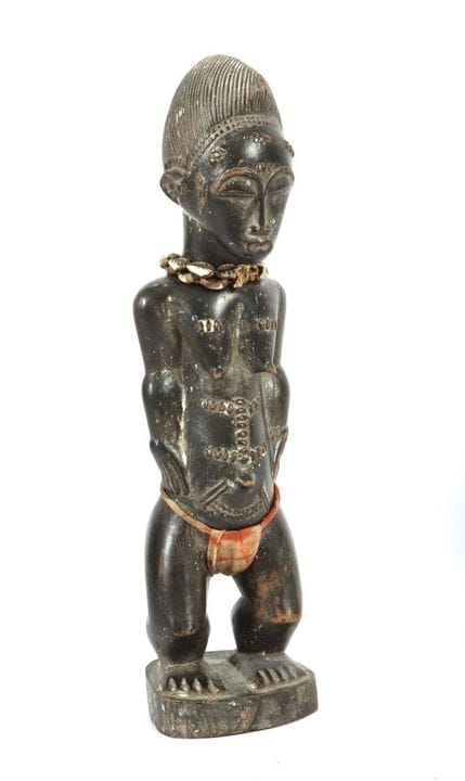 Figurine Blolo Bla du peuple Baule, avec pagne en 