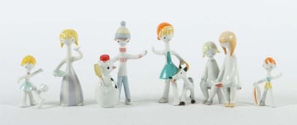 Six figurines d'Aquincum, Budapest et Hollóháza, H