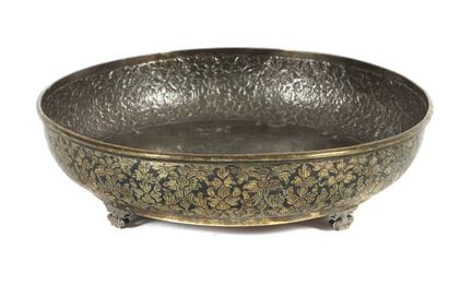 Coupe indo-persane, XIXe/XXe siècles, argent plaqu