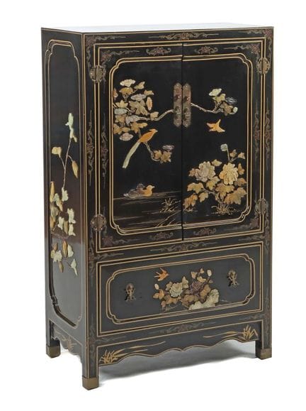 Half-cabinet with stone decoration, China, 20th ce