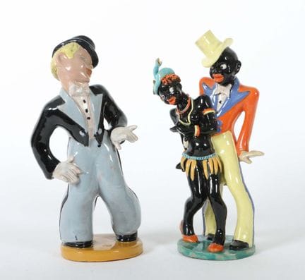Deux grandes figurines de Komlós Kerámia, Budapest