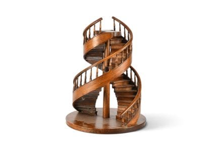 MAQUETTE d'ESCALIER architectural tournant en bois