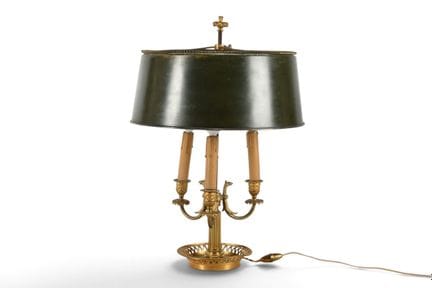 LAMPE BOUILLOTTE (grande) en laiton et bronze, écl