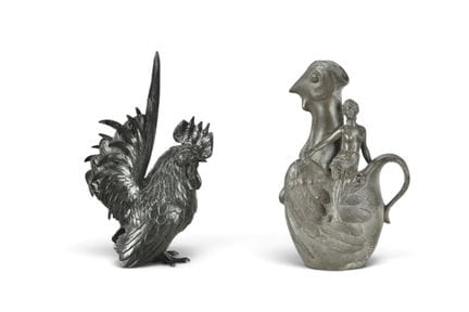 GARNIER Jean (1953-1910). Pichet en régule figuran