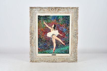 L. VERGER. Danseuse. Gouache sur panneau signée en