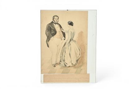ECOLE FRANCAISE du XIXème siècle. Le baron et la c