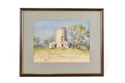 ECOLE PROVENÇALE du XXème s. Vieux moulin à vent, 