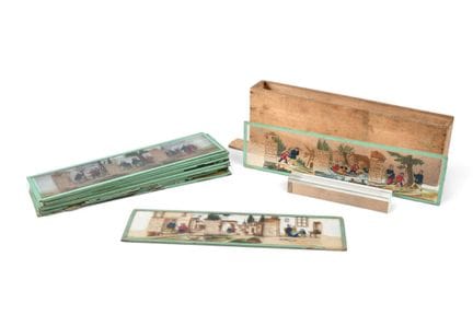 VUES (13) en verre polychrome pour lanterne magiqu
