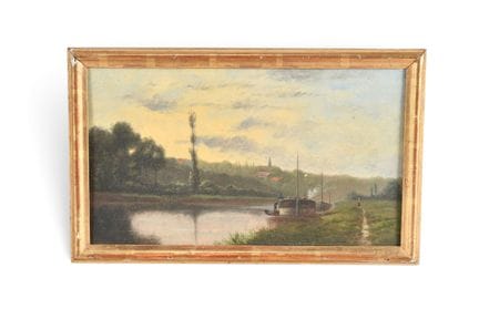 ECOLE FRANCAISE du début du XXème siècle. Péniche 