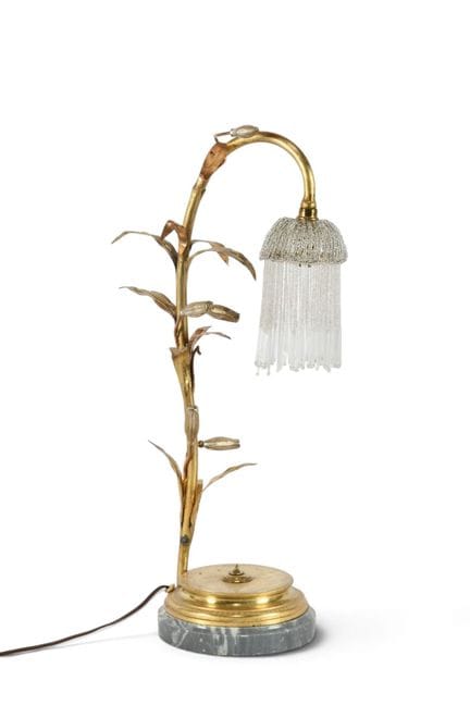 LAMPE de BUREAU en bronze, laiton et fer patiné do